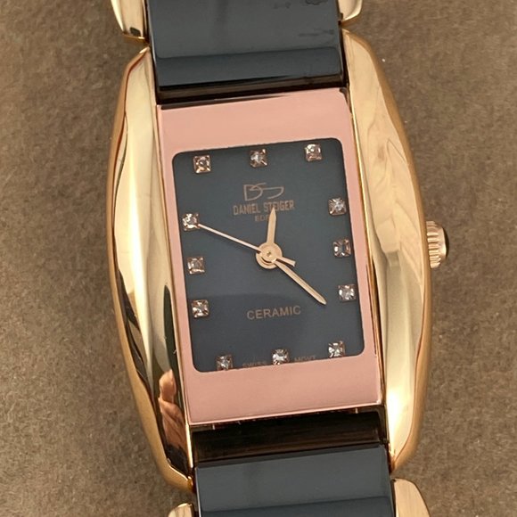 Stunning Daniel Steiger "Eden" Watch 18 Karat Rose Gold Plated, Diamond Accents - Picture 3 of 8